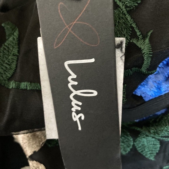 Lulus Dress Womens Small Floral Blue Black - Picture 4 of 9